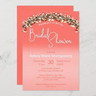 Convites Chá de panela Quic Living Coral Leafre Arch