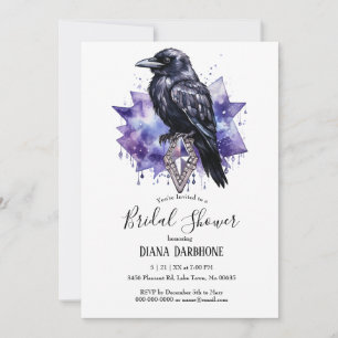 Convites Chá de panela Raven e Diamante Gótico-Escuro