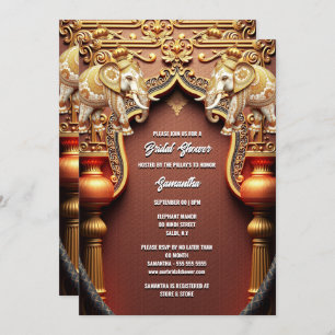 Convites Chá de panela real dos elefantes índios hindu do H