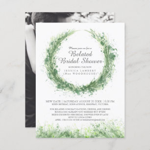 Convites Chá de panela retardado de arte em aquarela verde