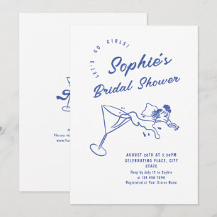 Convites Chá de panela Retroativo Escrivível Desenhado à Mã