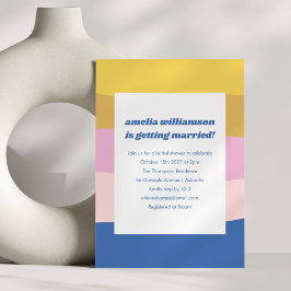 Convites Chá de panela Retrorreflector amarelo-rosa-azul-es