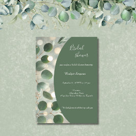 Convites Chá de panela Romântico de sábio verde Eucalyptus