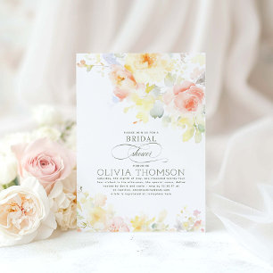 Convites Chá de panela Romântico Elegante Floral