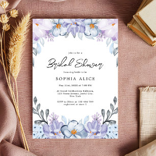 Convites Chá de panela Romântico Floral Dusty de Watercolor