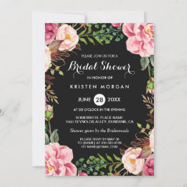 Convites Chá de panela Romântico Floral Wreath Wrap Românti