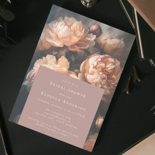 Convites Chá de panela Romântico Pastel Peony Florals
