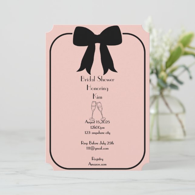 Convites chá de panela rosa (Em pé/Frente)