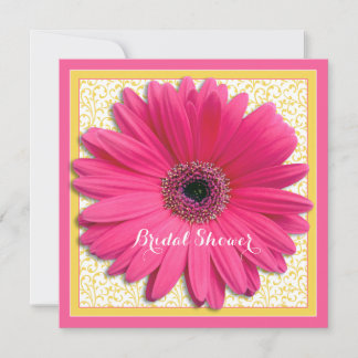 Convites Chá de panela rosa amarelo Gerbera Daisy