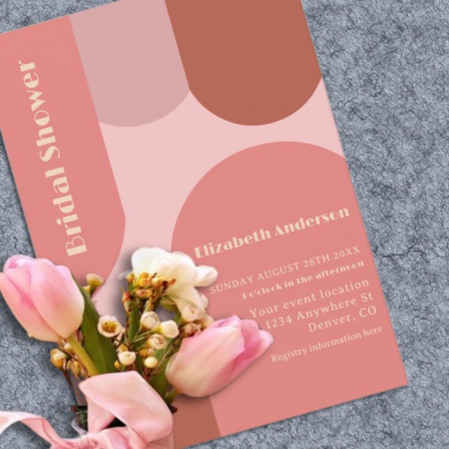 Convites Chá de panela Rosa Arranque Coral Rosa (Criador carregado)