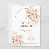 Chá de panela Rosa Boho Pampas Grass