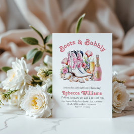 Convites Chá de panela Rosa Boot e Borracha Costeira