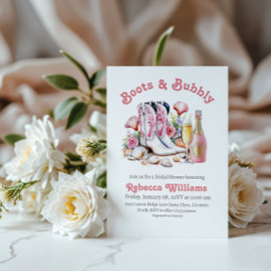 Convites Chá de panela Rosa Boot e Borracha Costeira