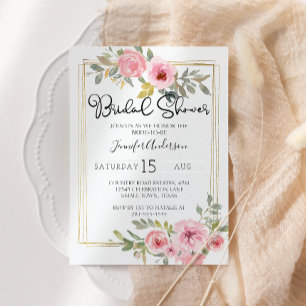 Convites Chá de panela rosa com barra aquática