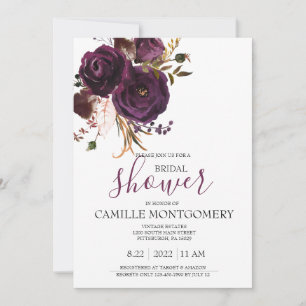 Convites Chá de panela Rosa da Plum Bohemian