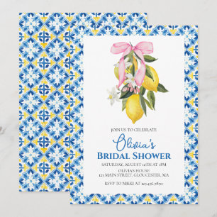 Convites Chá de panela rosa de Arco Dolce Vita Lemon