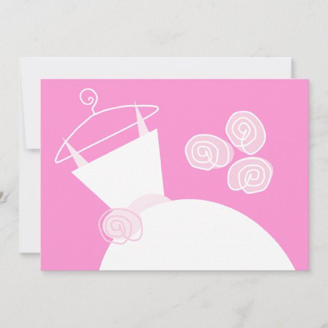 Convites Chá de panela Rosa de Casamento horizontal (Frente)