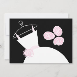 Convites Chá de panela Rosa de Casamento preto