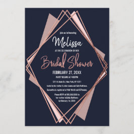 Convites Chá de panela rosa Dourado Marinho Blue Mauve