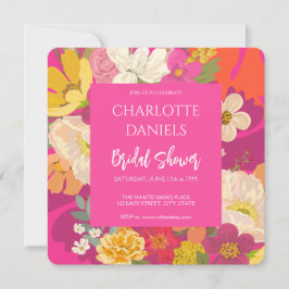 Convites Chá de panela Rosa Floral do Jardim