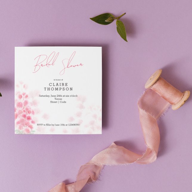 Convites Chá de panela Rosa Mimosas (Criador carregado)