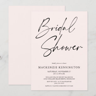 Convites Chá de panela Rosa Mínimo Moderno