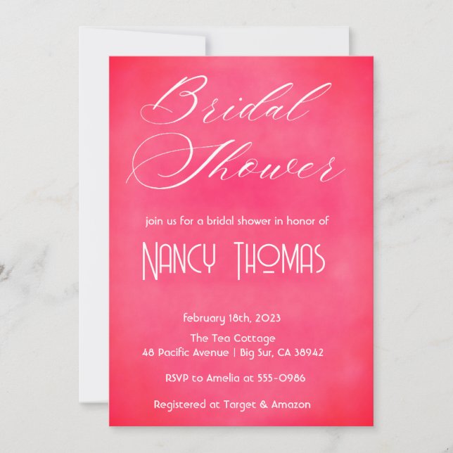 Convites Chá de panela rosa pálido (Frente)