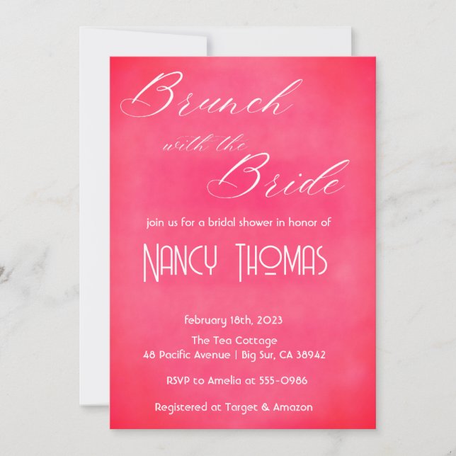 Convites Chá de panela rosa pálido (Frente)