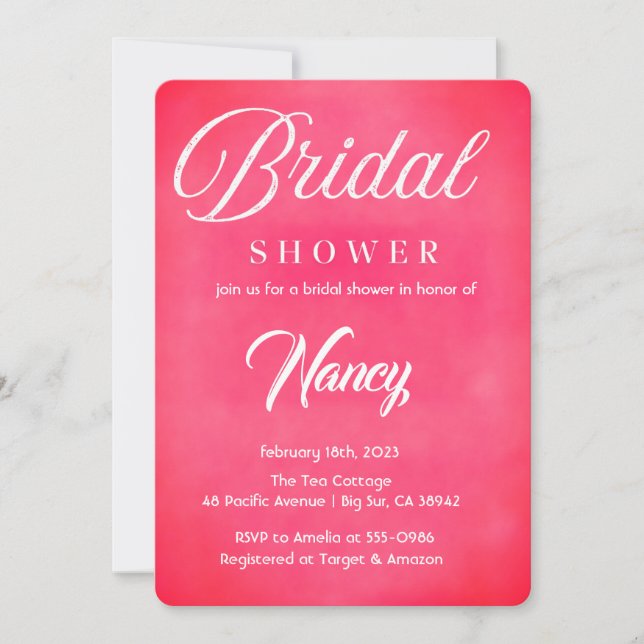 Convites Chá de panela rosa pálido (Frente)