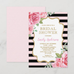 Convites Chá de panela Rosa Paris Rosas de Watercolor Casa