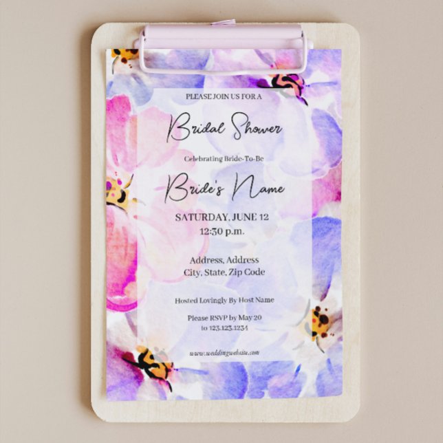 Convites Chá de panela Rosa Púrpura (Criador carregado)