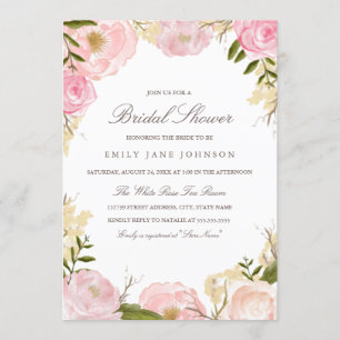 Convites Chá de panela Rosa Rosa Elegante