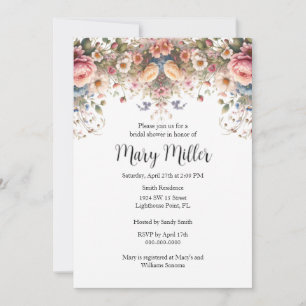 Convites Chá de panela rosa rosa rosa