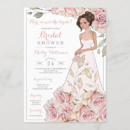 Convites Chá de panela Rosa Rosado Bride