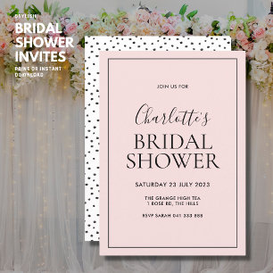 Convites Chá de panela Rosa Simples