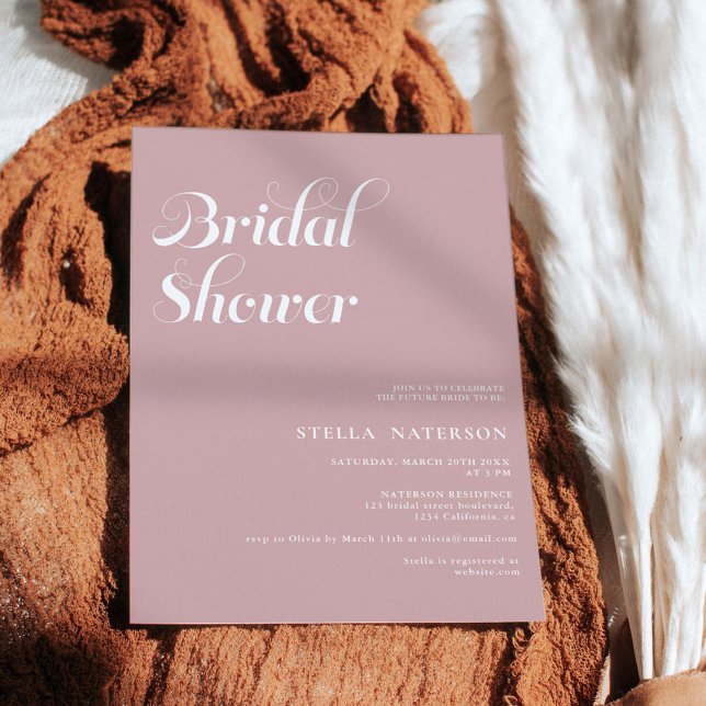 Convites Chá de panela rosa simples e poeirento (Criador carregado)