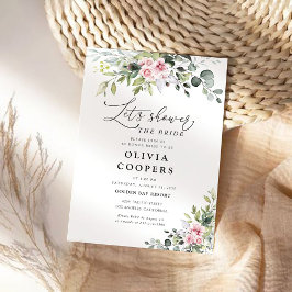 Convites Chá de panela Rosa Verde Esbranquiçado