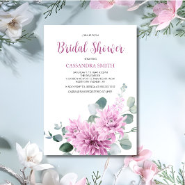 Convites Chá de panela Roxo Dahlia Eucalyptus Greenery