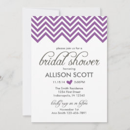 Convites Chá de panela roxo de Chevron