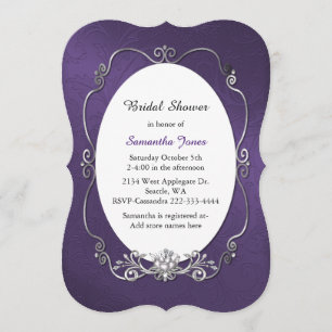 Convites Chá de panela roxo e de prata