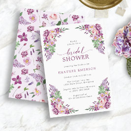 Convites Chá de panela Roxo Floral