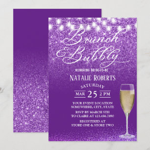 Convites Chá de panela Roxo Moderno Brunch