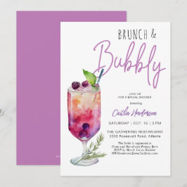 Convites Chá de panela Roxo Moderno Brunch e Borracha