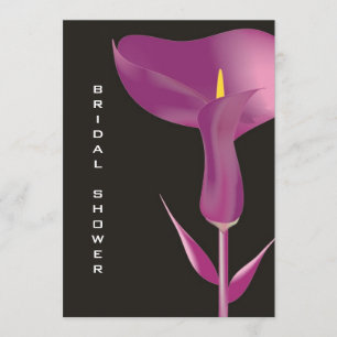 Convites Chá de panela roxo moderno do lírio de Calla