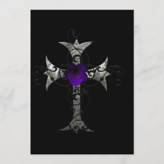 Convites Chá de panela Roxo Rosa Silver Cross Gothic Inv