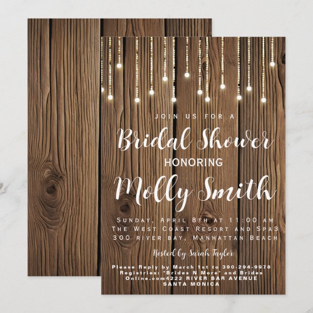 Convites Chá de panela russo de luzes (Frente/Verso)