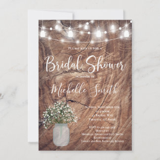 Convites Chá de panela Russo, Mason Jar, Bebês Breath Jar