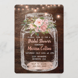 Convites Chá de panela Russo, Mason Jar Luzes Boho Floral