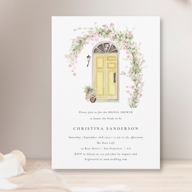 Convites Chá de panela Russo Rosa Rosa Flor  (Criador carregado)