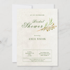 Convites Chá de panela Russo Verde Elegante Chorre Cream